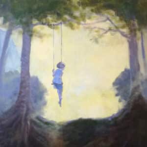 Akryylimaalaus "Juurien kasvattaja"