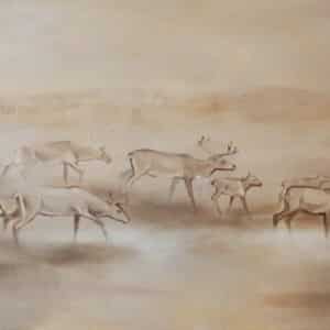 Akryylimaalaus "Matkalaiset"