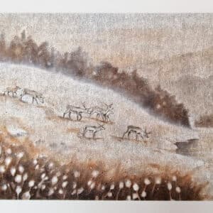 Akryylimaalaus akustiikkalevylle "Luonnon merkit"