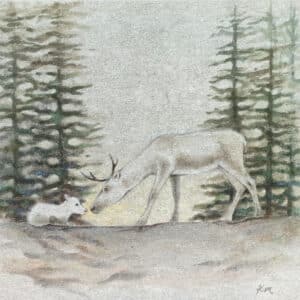 Akryylimaalaus akustiikkalevylle "Vappu"